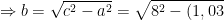 \Rightarrow b=\sqrt{c^2-a^2}=\sqrt{8^2-(1,03)^2}=\sqrt{62,9391}